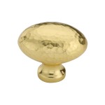M Marcus Heritage Brass Cabinet Knob Victorian Oval Hammered Design 38mm